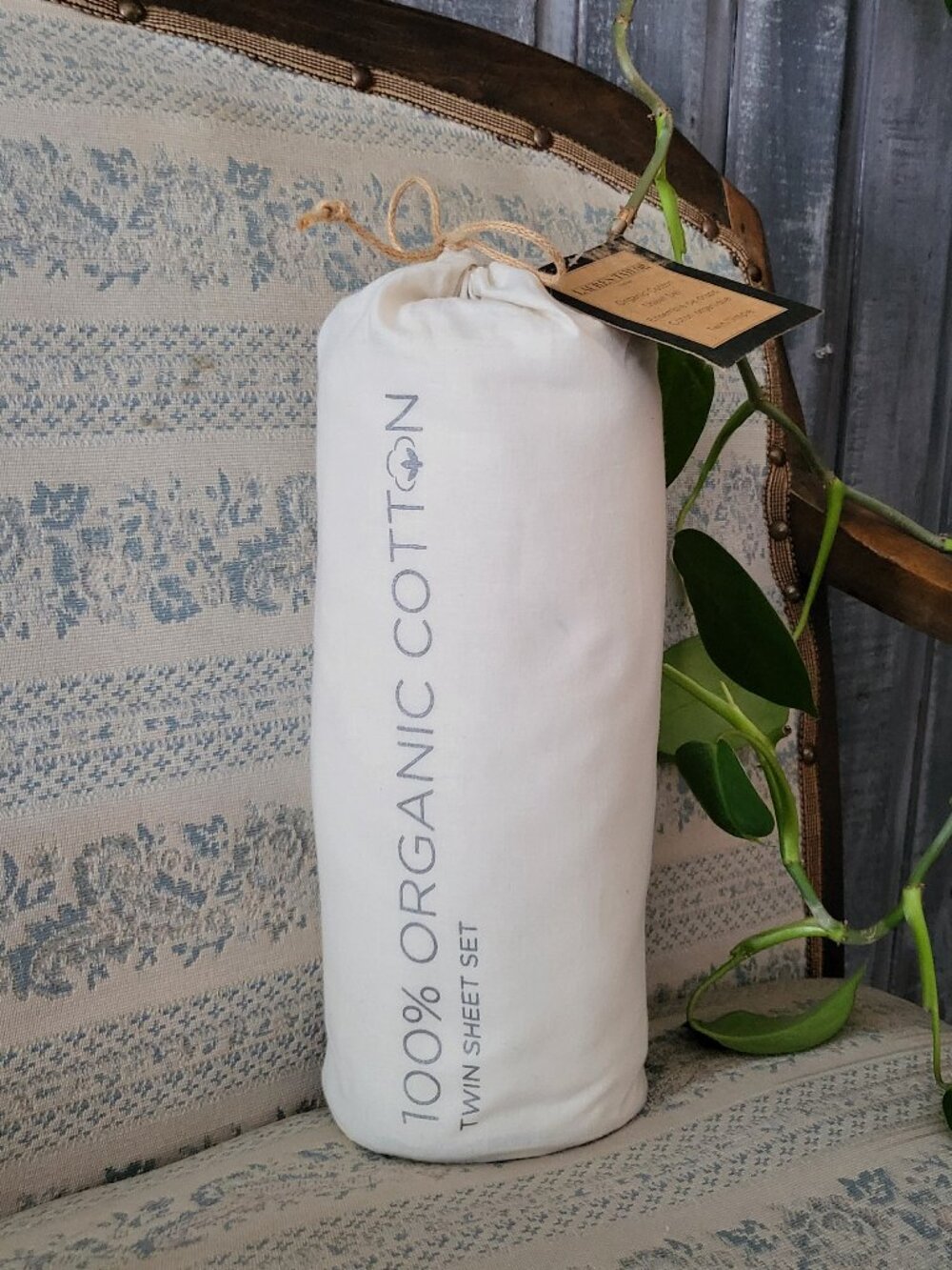 London Organic Cotton Twin Sheet Set Cream Neutral Eco